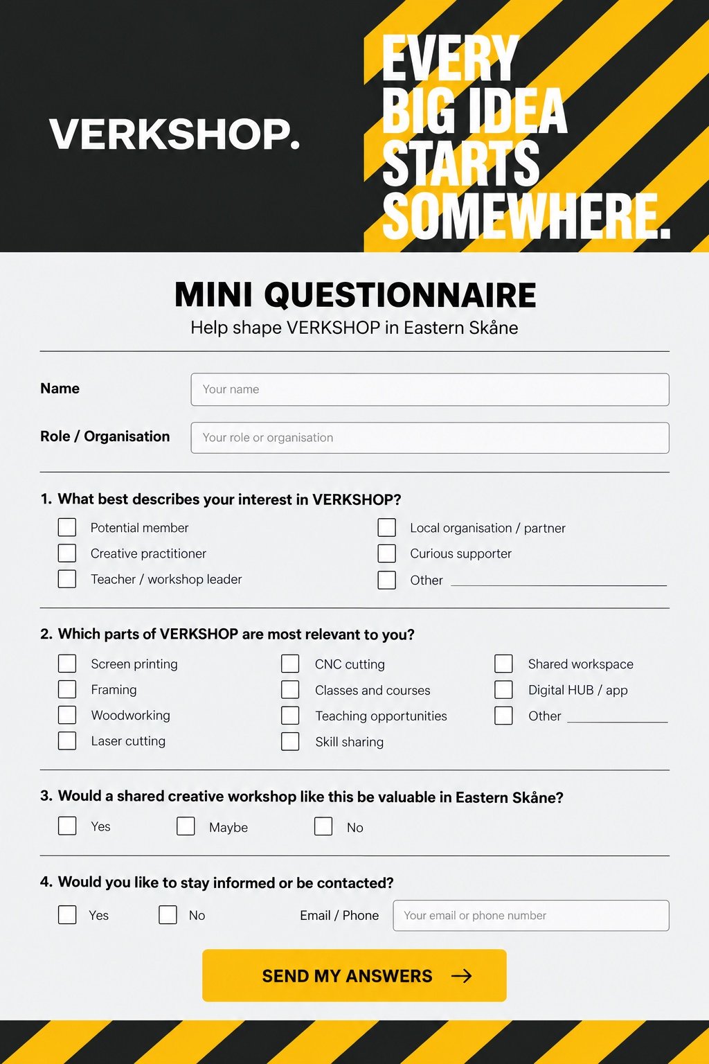 VERKSHOP. Every big idea starts somewhere.